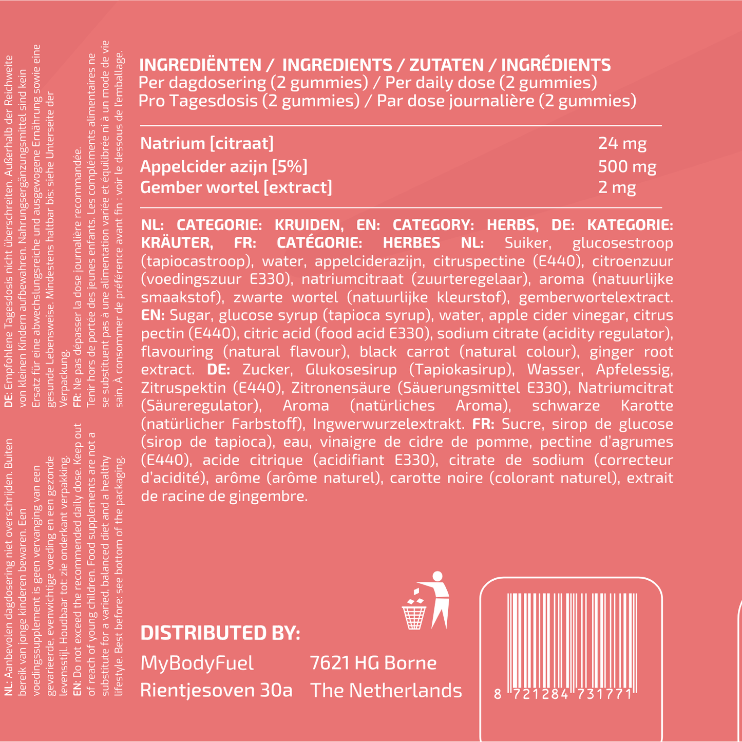 Apfelessig Gummies 500 mg - 60 Stück
