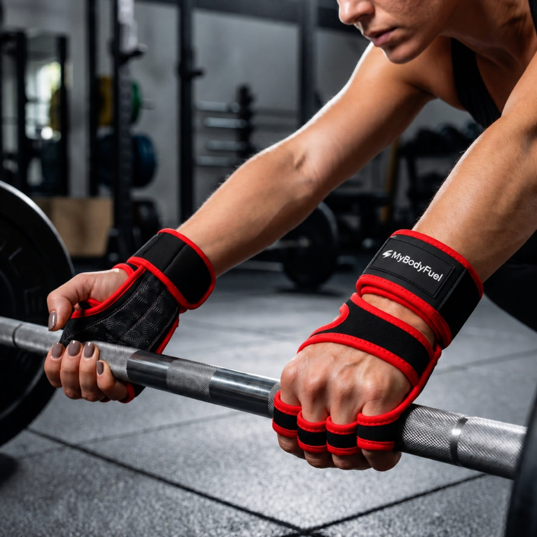 Fitness Grip Handschuhe - Rot