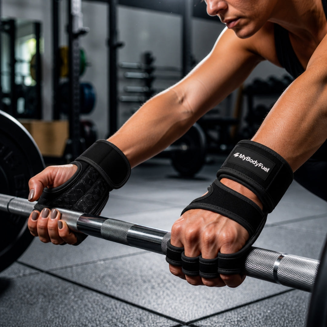 Fitness Grip Handschuhe - Schwarz