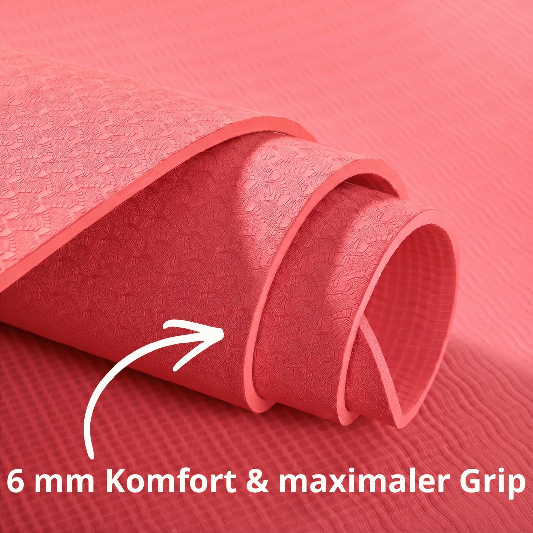 Yoga Matte 6 mm - Dunkelrosa