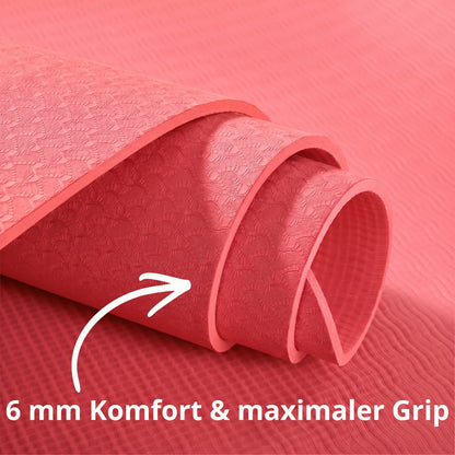Yoga Matte 6 mm - Dunkelrosa